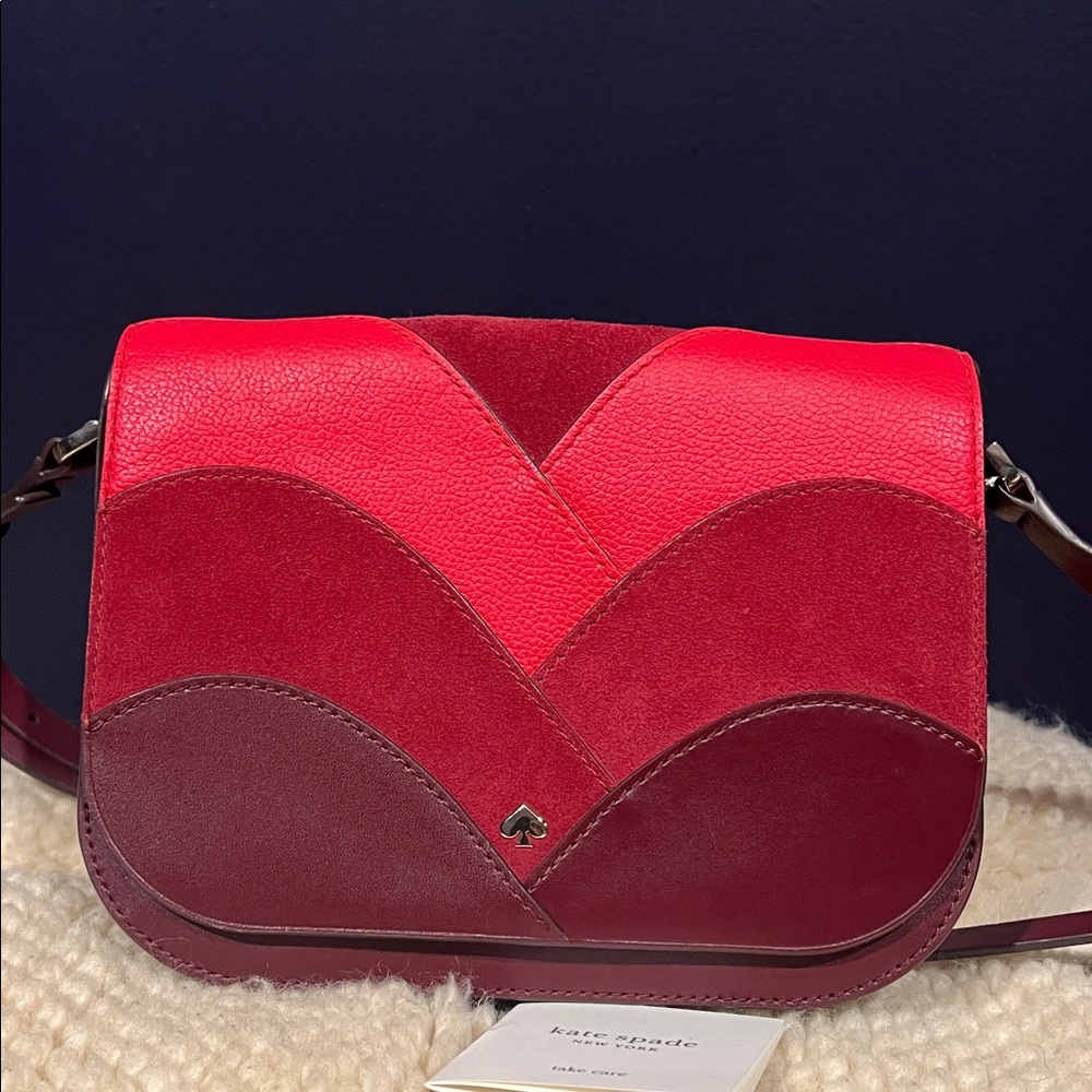 Kate Spade Nadia Red/ Burgundy Leathe Crossbody Bag